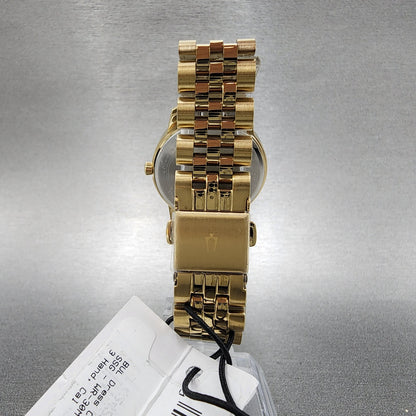 Bulova Watch Women 32mm Cream Dial Gold Tone Date Round 97P155 New Battery8