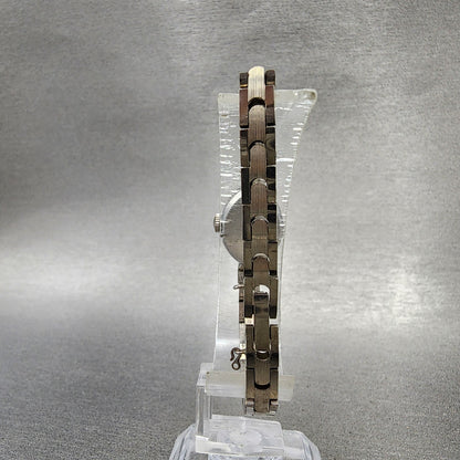 Seiko Solar Watch Women 15mm White Dial White Gold Plated Manual Wind Runs VTG7