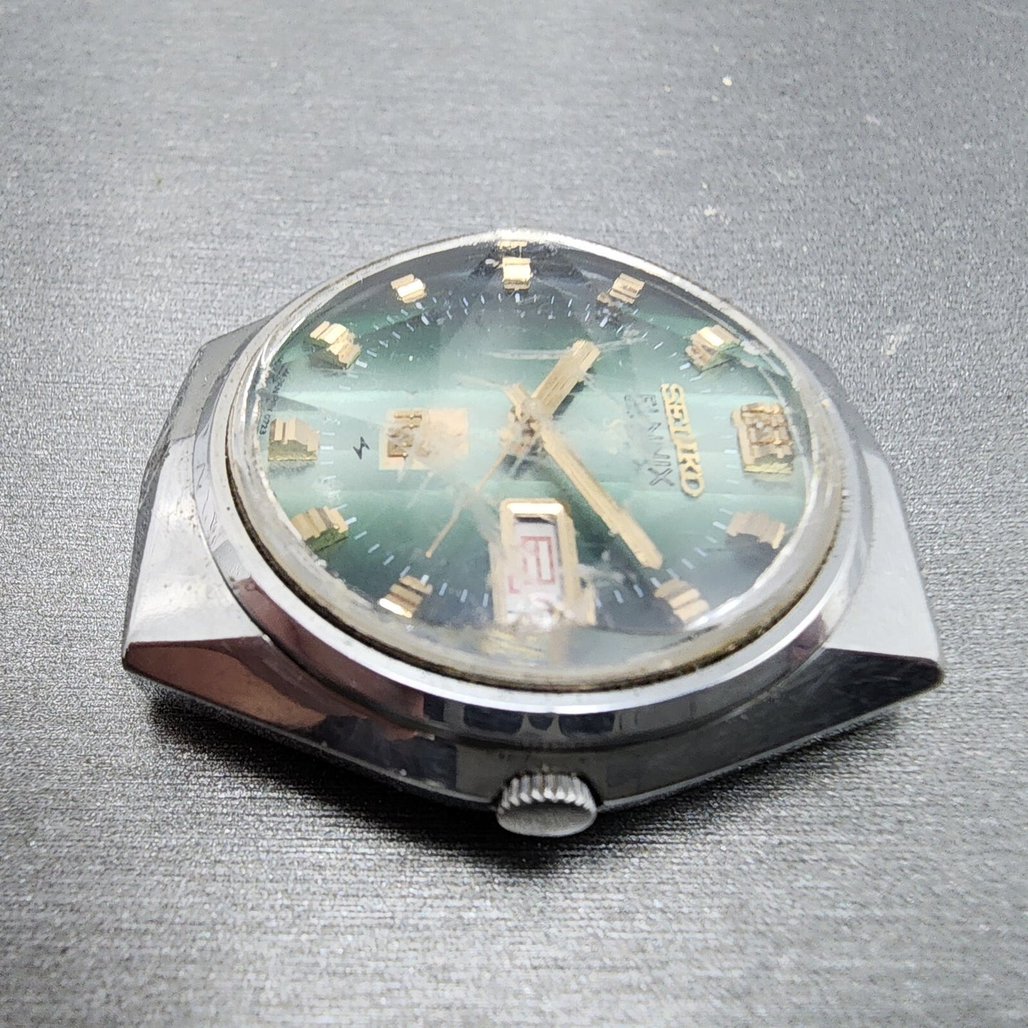 Seiko Elinx SG Watch Men 35mm Green Dial Steel Daydate Round 07236020 New Batt5