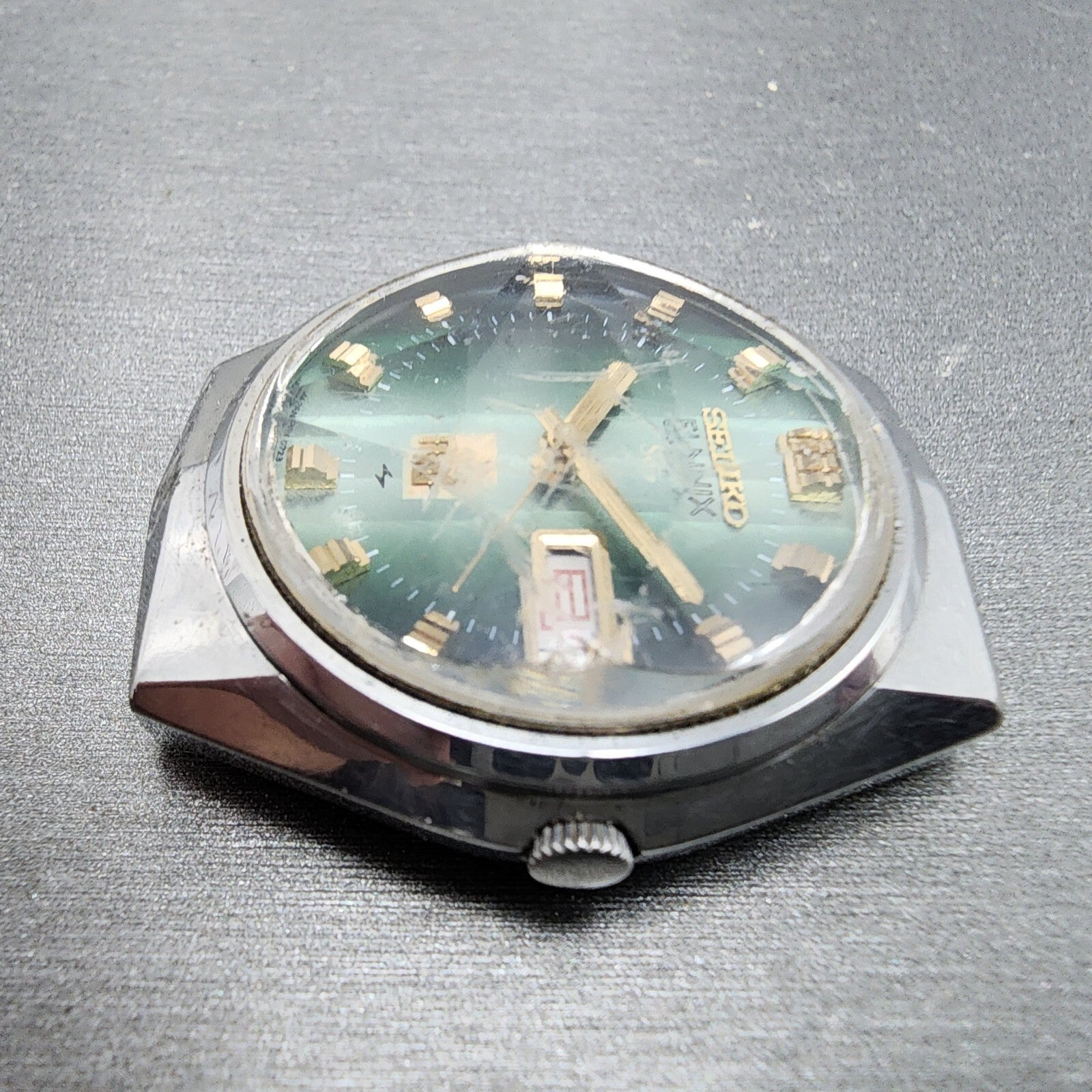 Seiko Elinx SG Watch Men 35mm Green Dial Steel Daydate Round 07236020 New Batt5