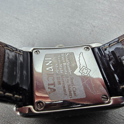 Invicta Tank Watch Women 24mm Black Dial Silver Tone Rectangle 2189 New Battery9
