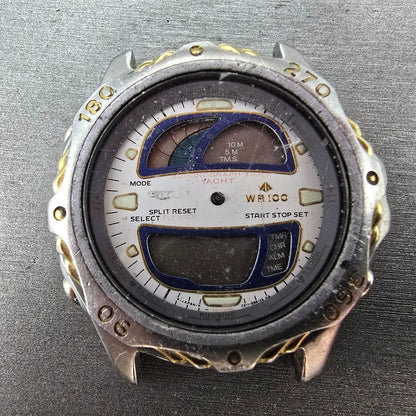 Citizen Yachtmaster C211 Watch Men 42mm Two Tone Alarm Chronograph Ana Digi PART2