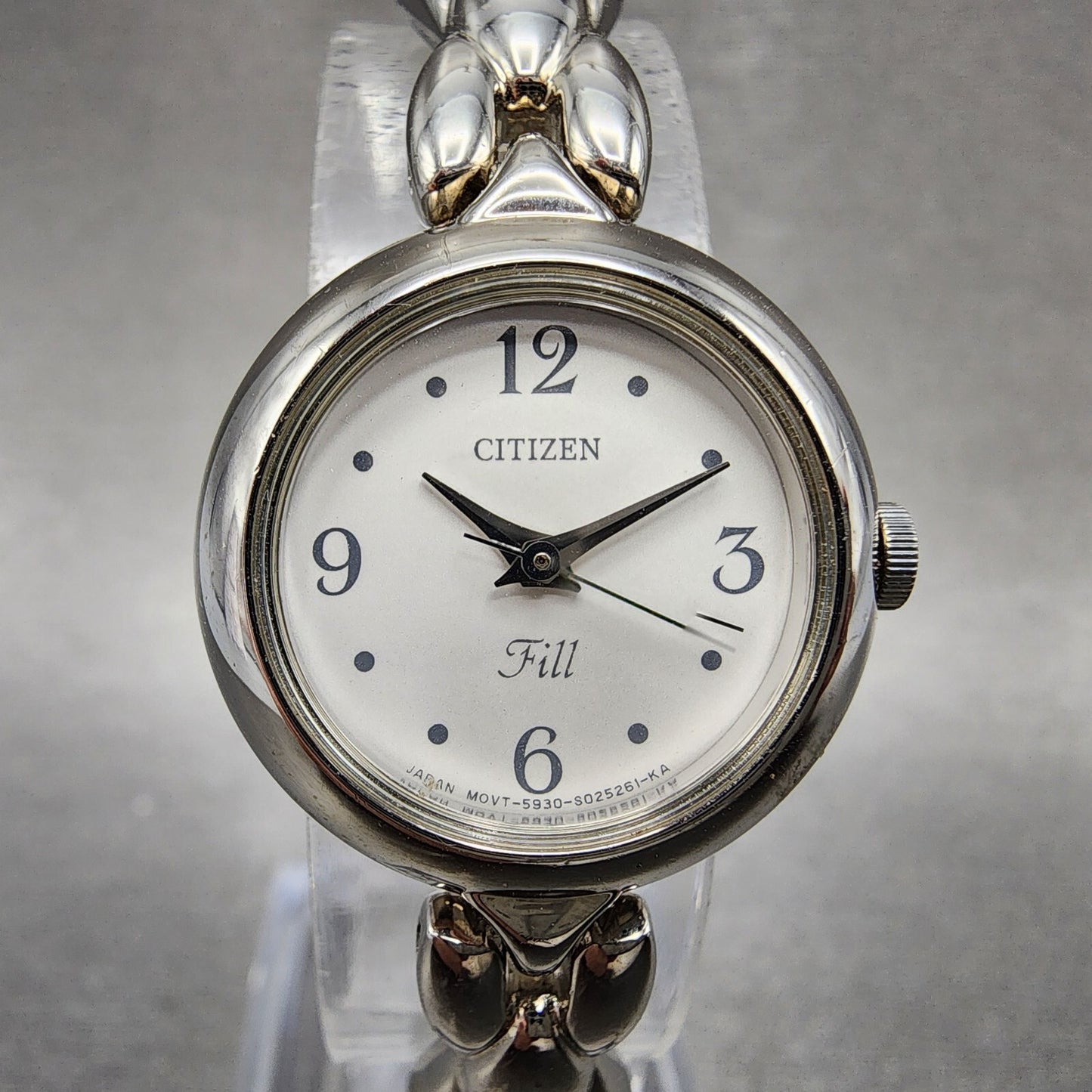 Citizen Fill Watch Women 22mm White Dial Silver Tone Round 5930-S013704 New Batt