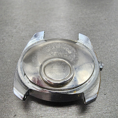 Timex Electric Watch Men 36mm Black Dial Silver Tone Round Crosshair Dial PARTS10