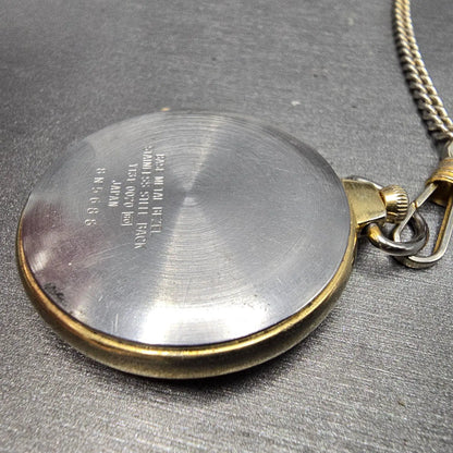 Seiko Alba Pocket Watch Men 36mm White Dial Gold Tone V131-0020 New Battery JDM8