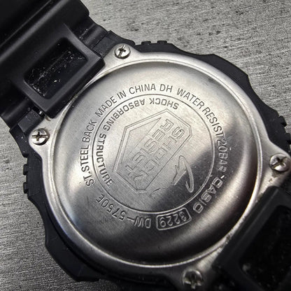Casio G-Shock DW-5750E Watch Men 46mm Black Dial Black Chrono Alarm New Battery10