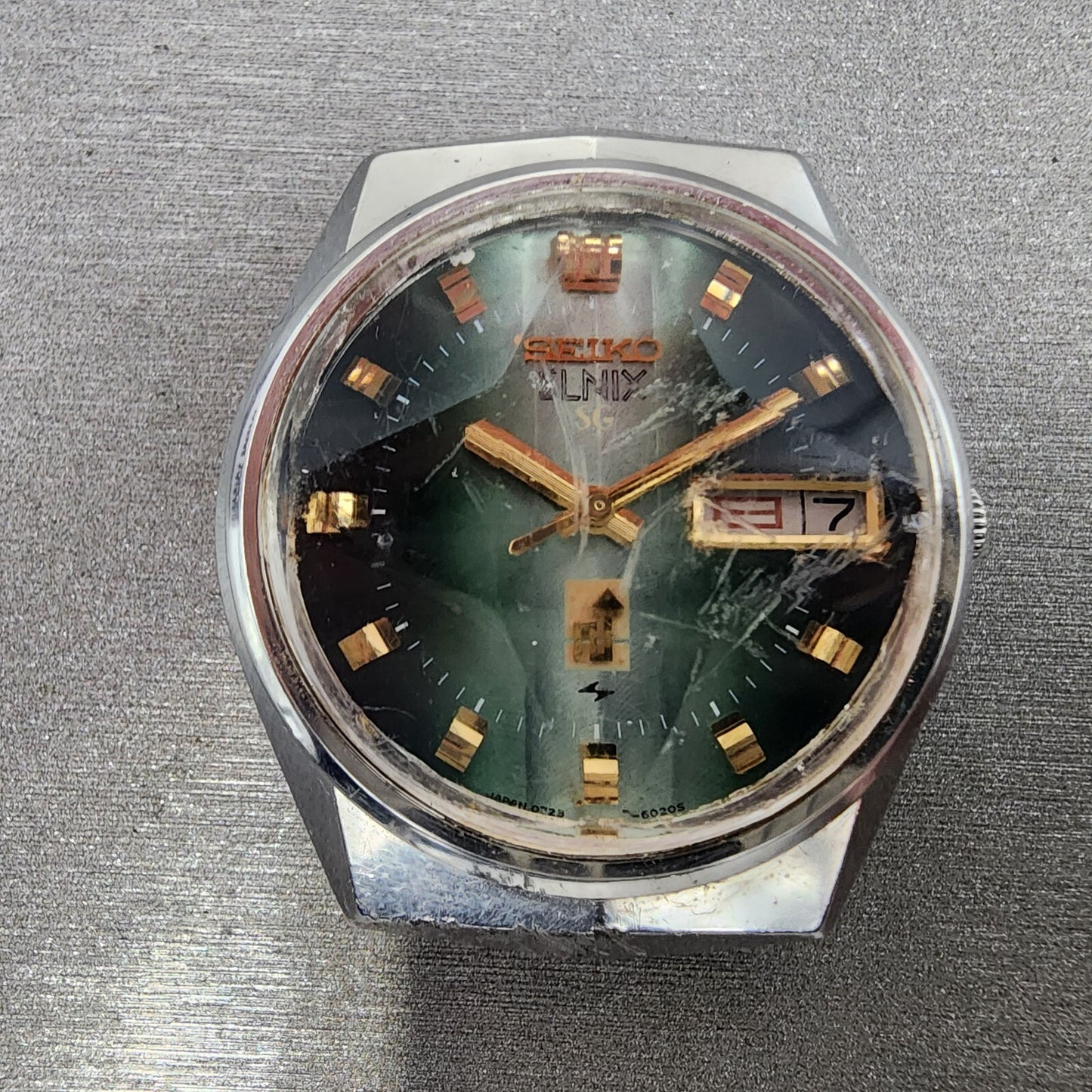 Seiko Elinx SG Watch Men 35mm Green Dial Steel Daydate Round 07236020 New Batt1