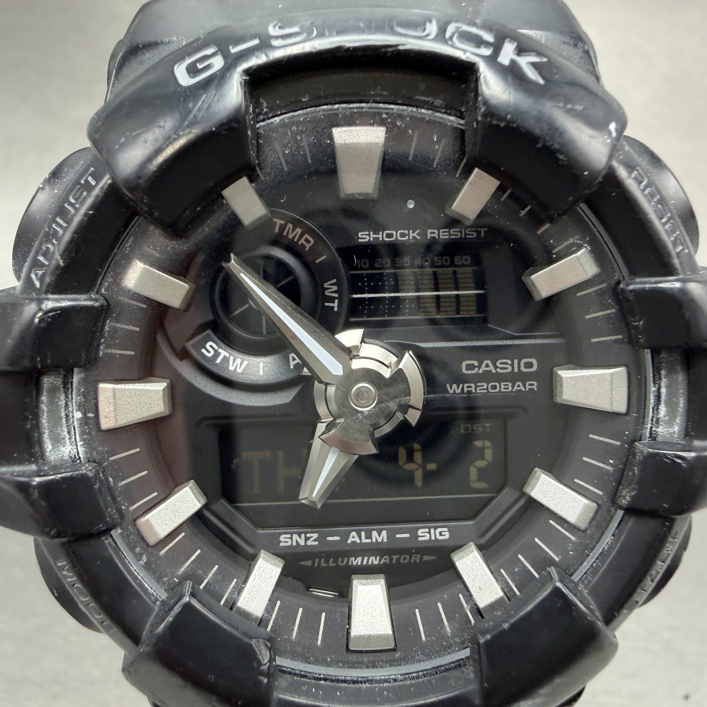 Casio G-Shock GA-700 Watch Men 53mm Analog Digital Black Alarm Chrono New Batt A1
