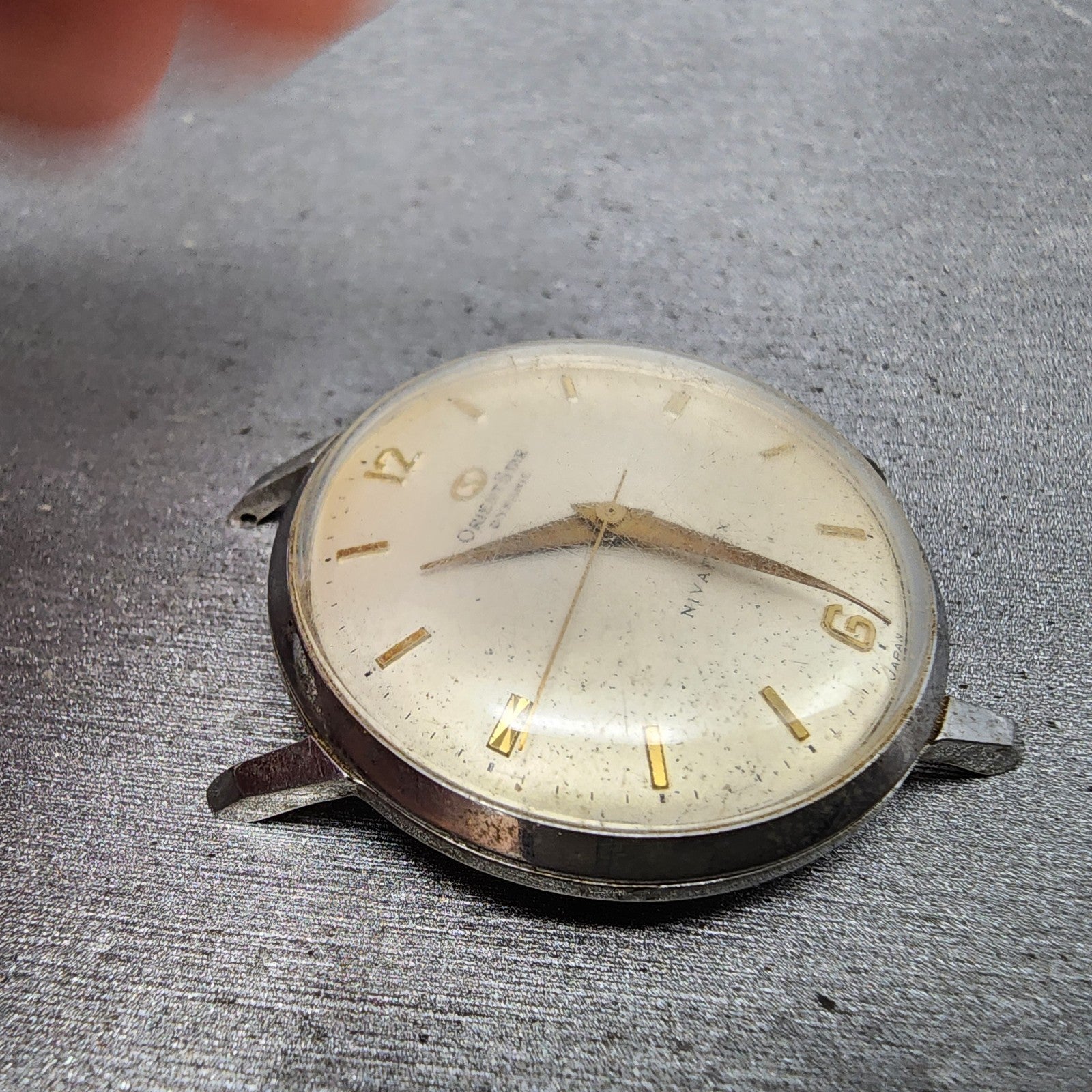 Orient Star Dynamic Watch Men 32mm White Dial Silver Tone Manual Wind VTG PARTS4