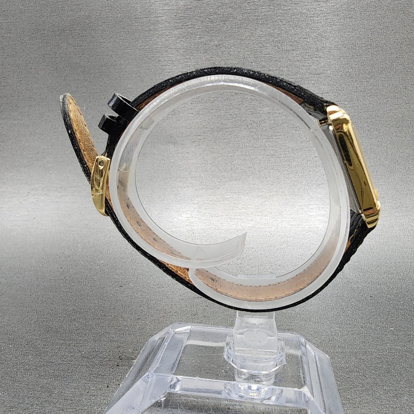 Seiko Tank Watch Women 19mm Black Dial Gold Tone Rectangle 4N005101 New Battery8
