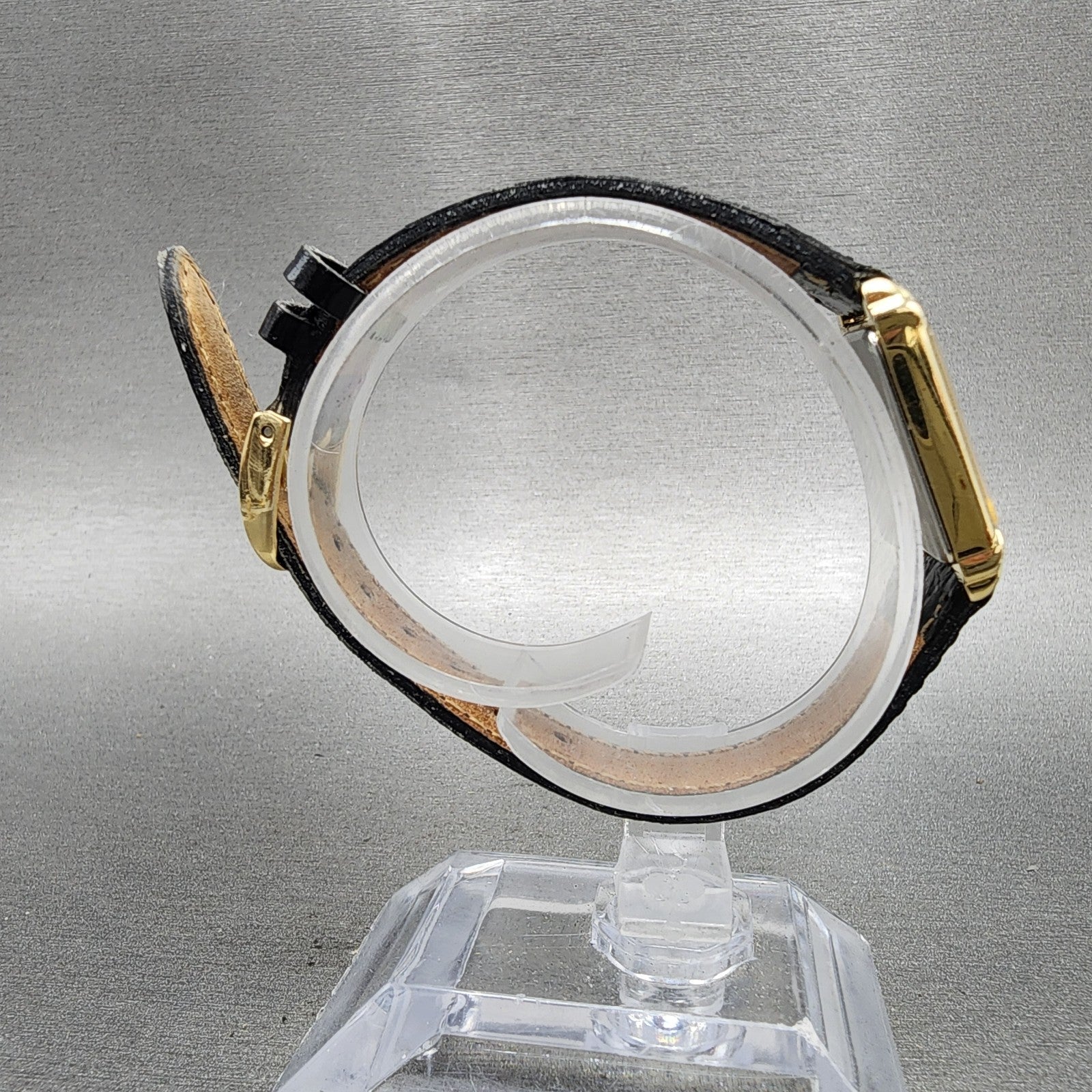 Seiko Tank Watch Women 19mm Black Dial Gold Tone Rectangle 4N005101 New Battery8