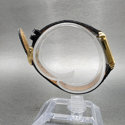 Seiko Tank Watch Women 19mm Black Dial Gold Tone Rectangle 4N005101 New Battery8
