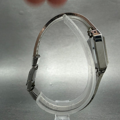 Citizen Watch Women 15mm Green Dial Silver Tone Rectangle Manual Wind Runs VTG8