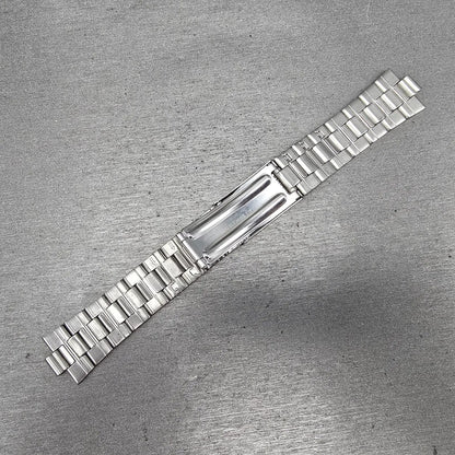 Seiko Bracelet 7mm Stainless Steel Silver Tone Tri Folding Clasp Vintage9