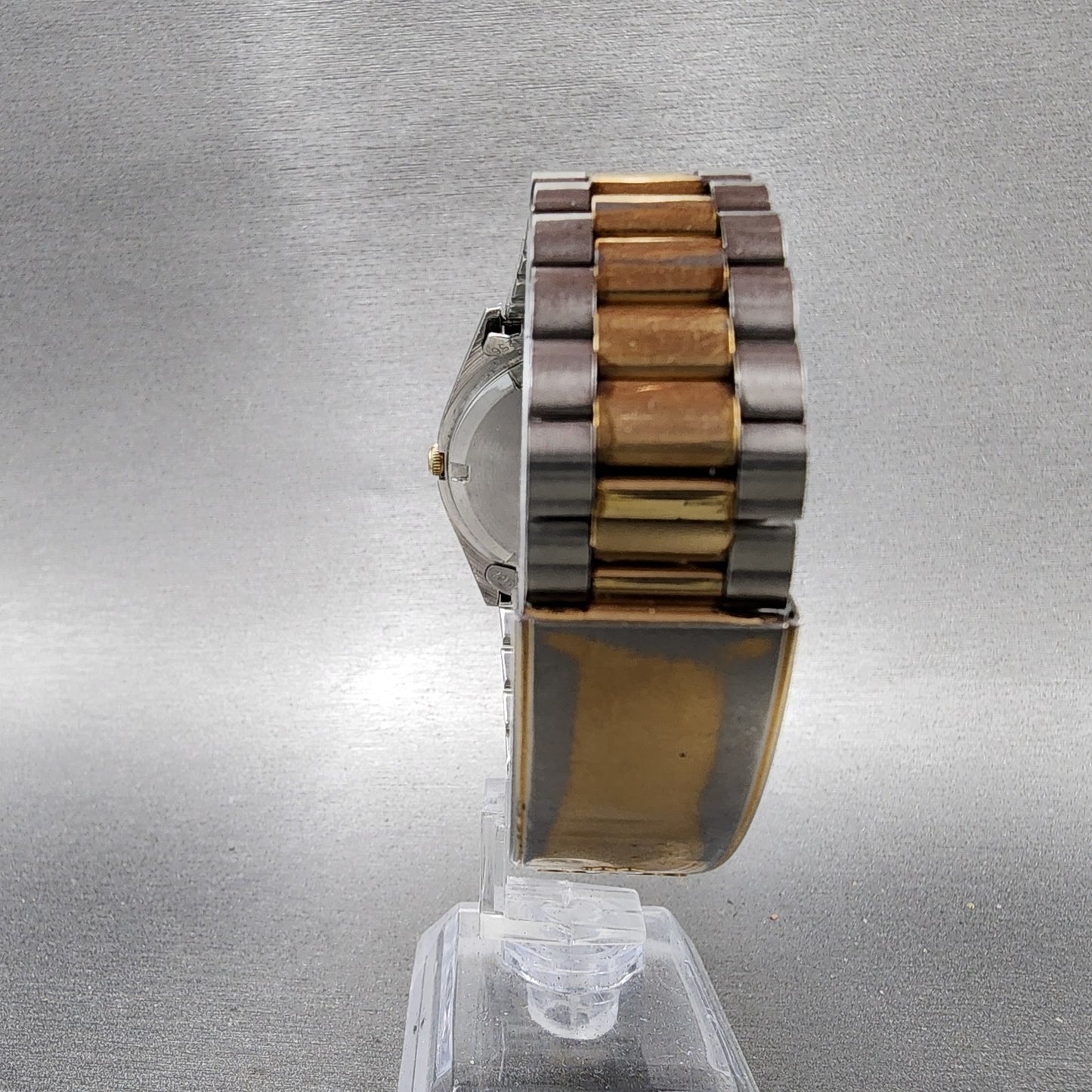 Seiko President Watch Men 37mm Cream Dial Two Tone Daydate Round New Battery7