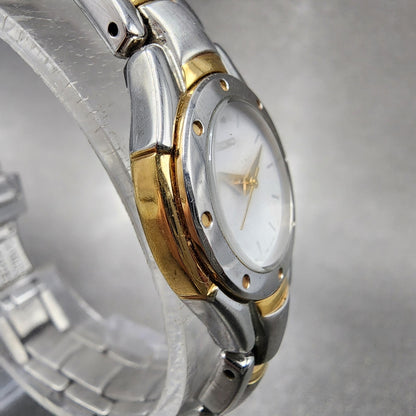 Seiko Watch Women 22mm White Dial Two Tone 1n01-0cw0 New Battery