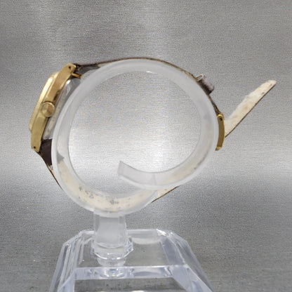Seiko Socie Tank Watch Women 23mm Champagne Dial Gold Tone Manual 114500 Runs6