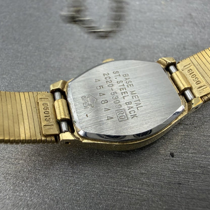 Seiko Watch Women 16mm Champagne Dial Gold Tone Round 2C20-5309 New Battery9