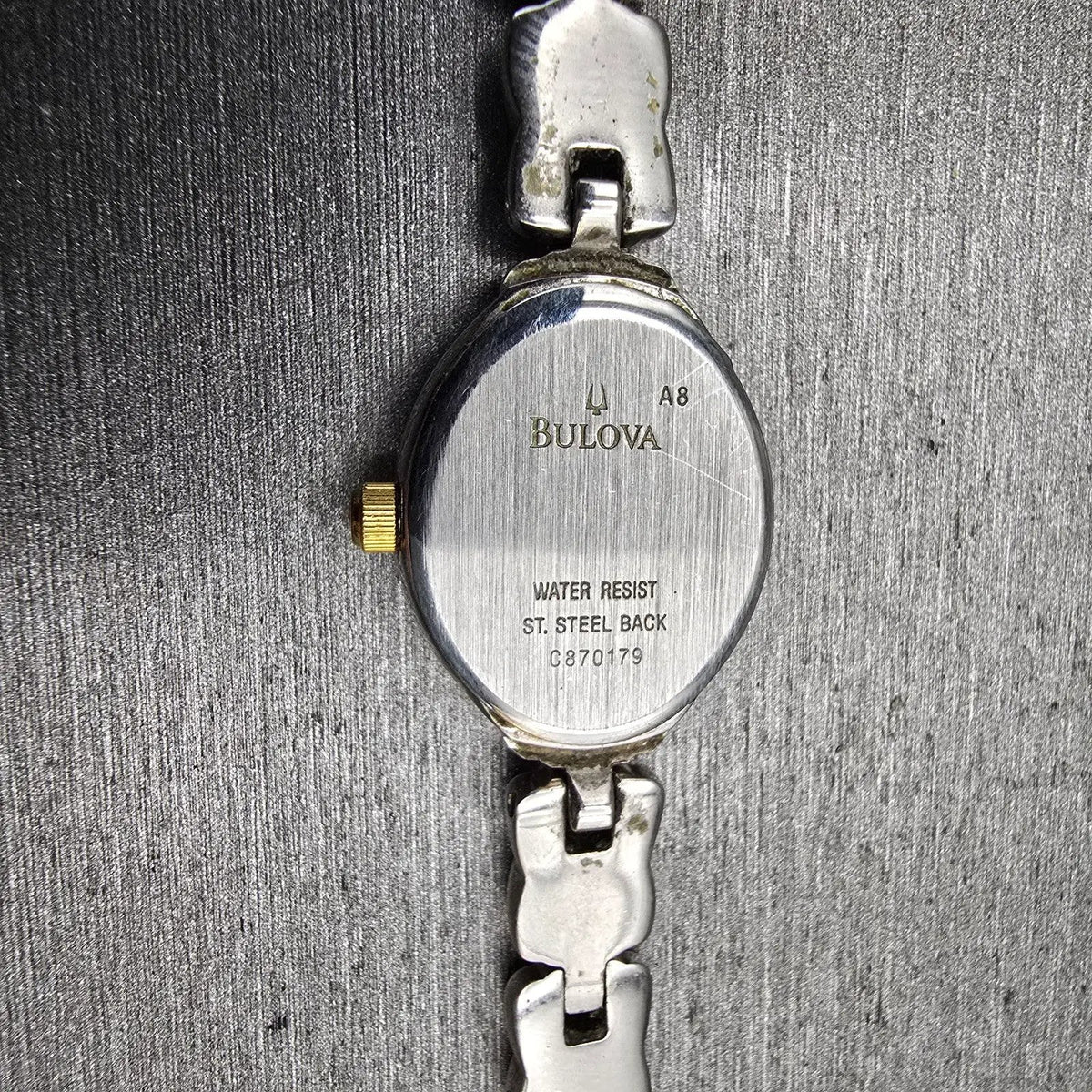 Bulova Watch Women 17mm White Dial Two Tone Oval 98L66 New Battery10