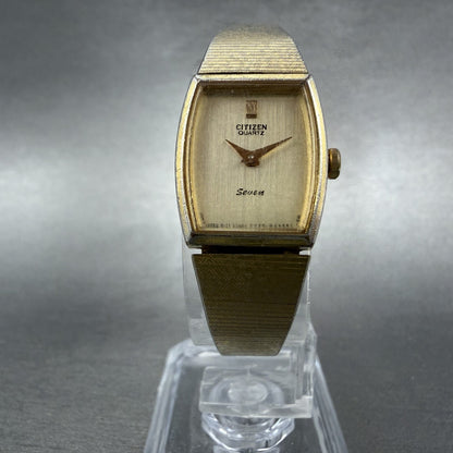 Citizen Seven Watch Women 16mm Champagne Dial Gold Tone 3220-944836 New Battery5