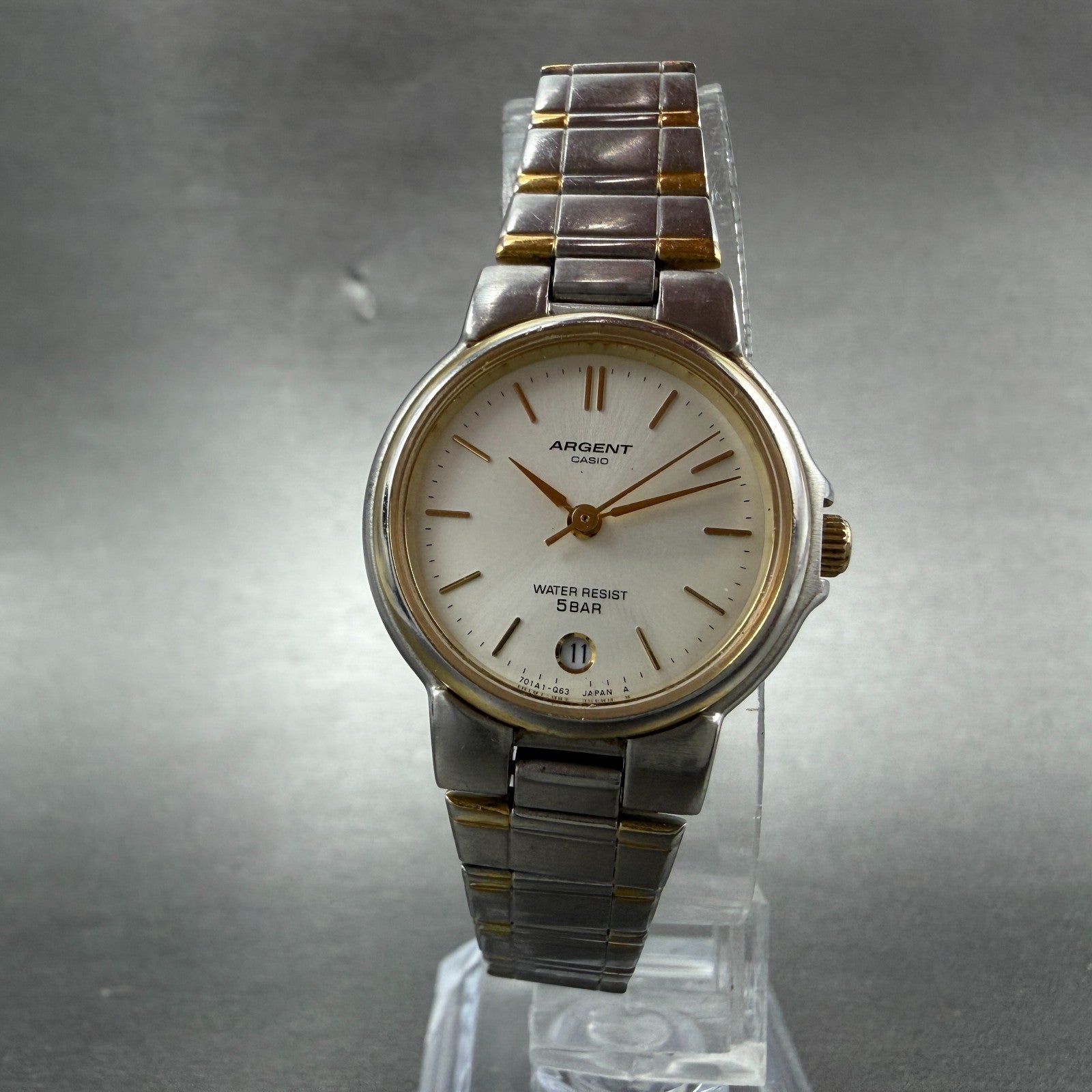 Casio Argent Watch Women 25mm Silver Dial Two Tone Date Round LTW-59 New battery5