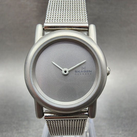 Skagen Watch Women 25mm Silver Dial Steel Round Mesh Band 4SSS New Battery0
