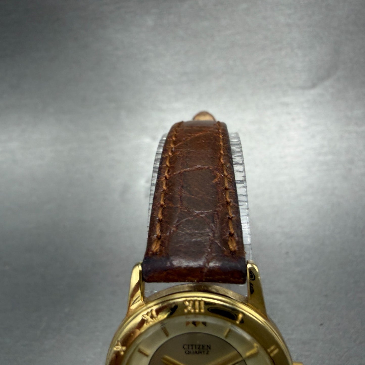 Citizen Watch Women 24mm Champagne Dial Gold Tone Date 1012-K13131 New Battery 54