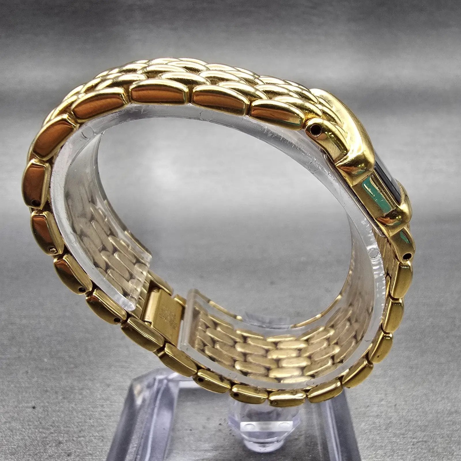 Seiko Watch Women 19mm Black Dial Gold Tone Asymmetrical 4N00-5749 New Battery8