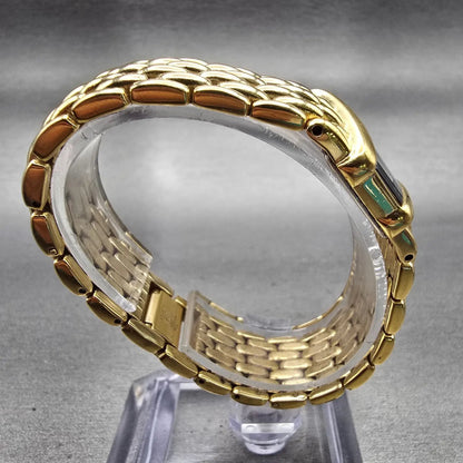 Seiko Watch Women 19mm Black Dial Gold Tone Asymmetrical 4N00-5749 New Battery8