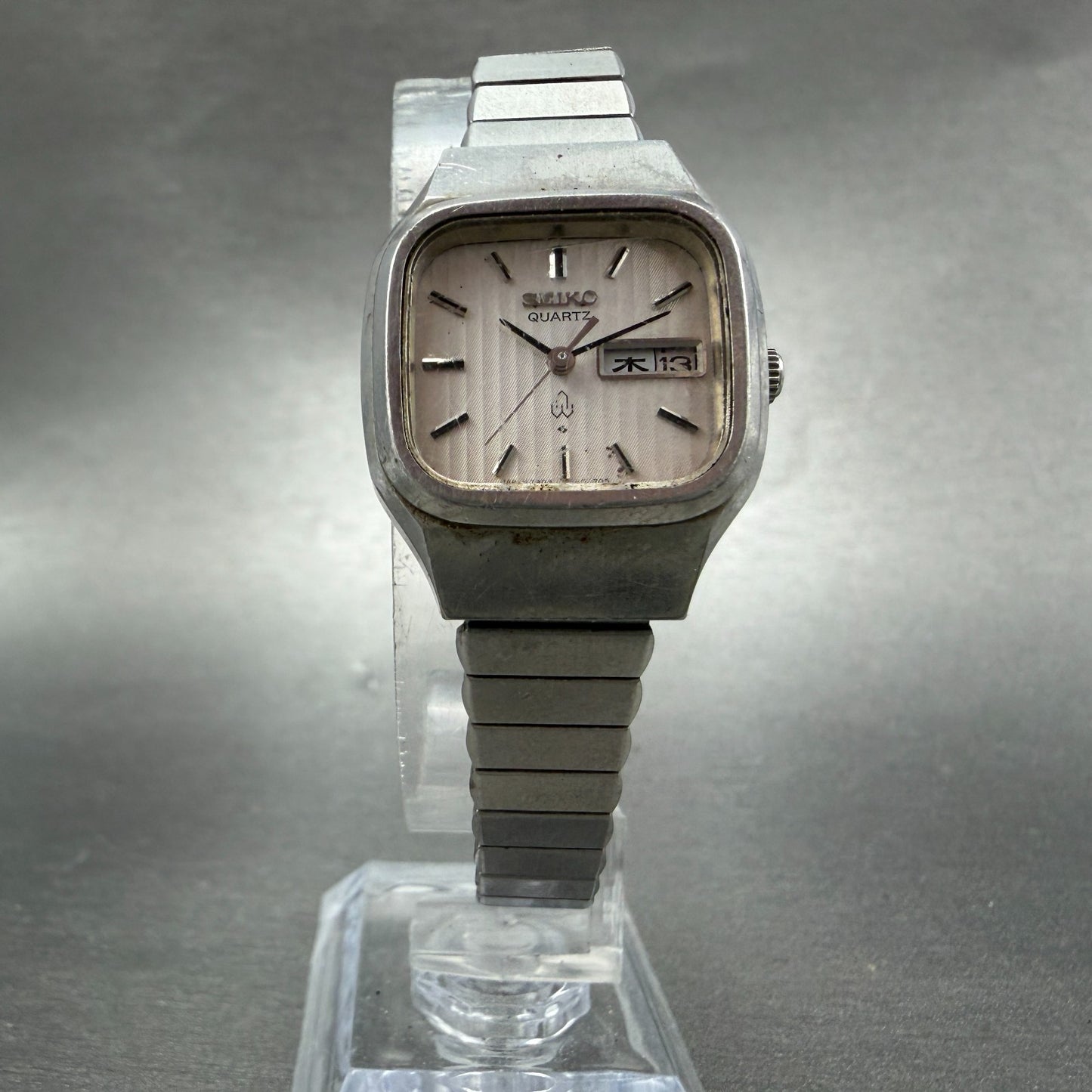 Seiko Watch Women 24mm Silver Dial Silver Tone Daydate 7903-5000 New Battery VTG5