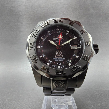 Invicta Pro Diver GMT Watch Men 44mm Black Dial Black Tone Date 5126 New Battery5