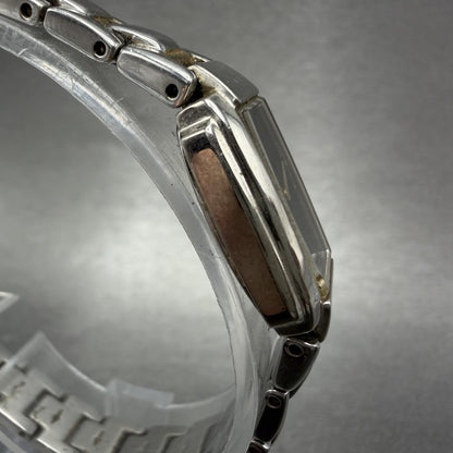 Seiko Watch Women 16mm Black Dial Two Tone Rectangle VTG 1N00-0GA0 New Battery3
