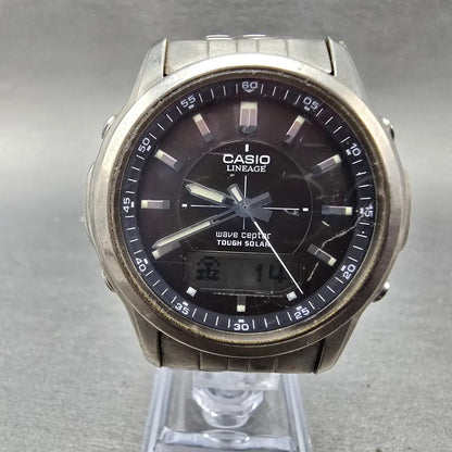 Casio Lineage LCW-100T Watch Men 41mm Black Dial Titanium Alarm Chrono Solar JP1