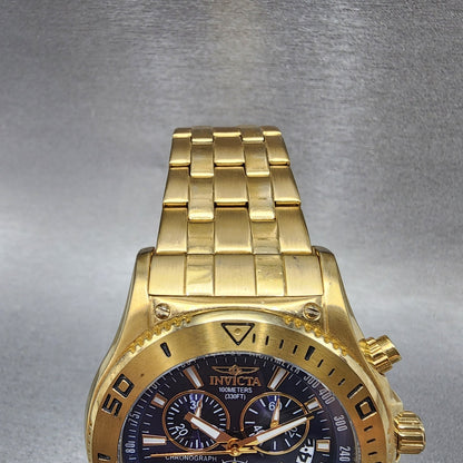 Invicta Chronograph Watch Men 46mm Blue Dial Gold Tone Date 6858 PARTS5