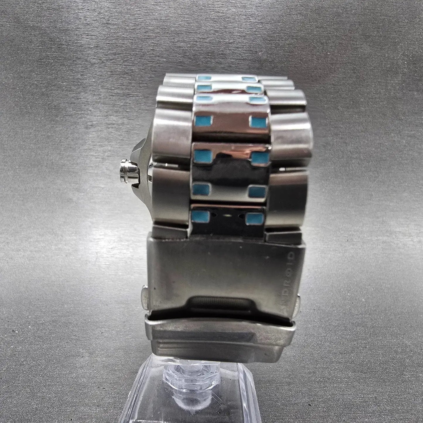 Android Bioluminescence Skeleton Automatic Watch Men 48mm Blue Dial Steel Runs7