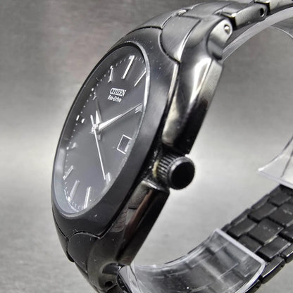 Citizen Eco-Drive Watch Men 38mm Black Dial Black Tone READ!!! E111-S063426 Runs2