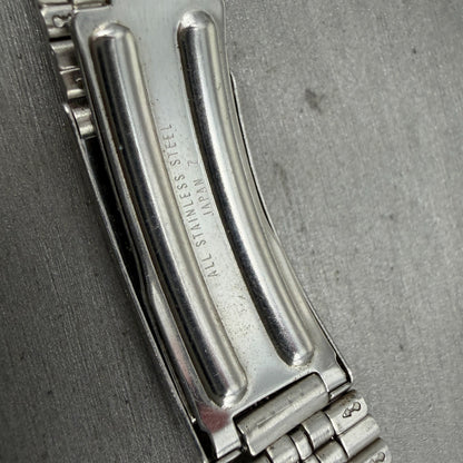 Seiko SQ Bracelet 20mm Stainless Steel Silver Tone Tri Folding Clasp VTG Japan11