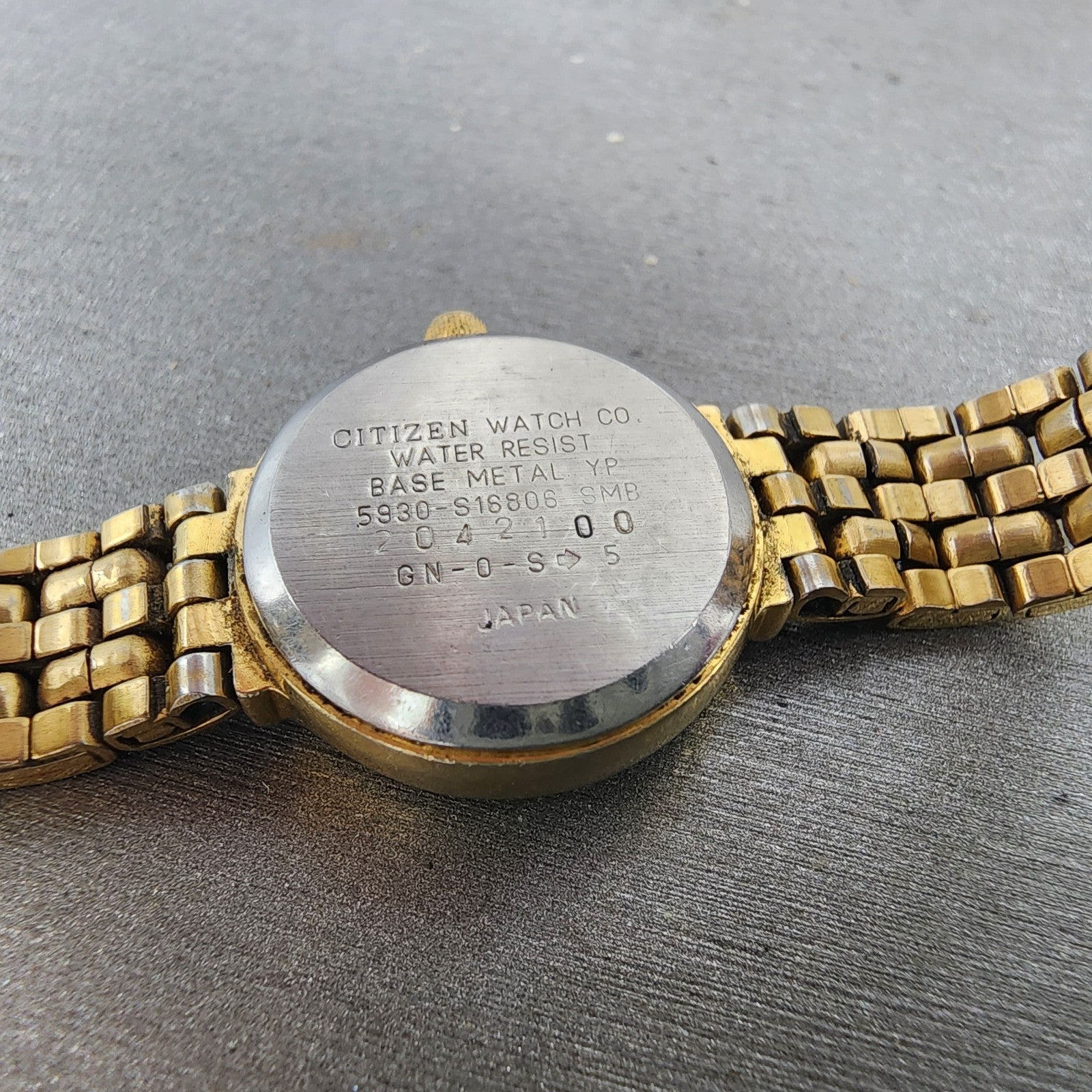 Citizen Watch Women 21mm Black Dial Gold Tone Round 5930S16806 New Battery9