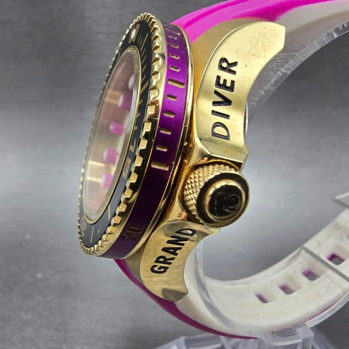 Invicta Grand Diver Watch Women 37mm Champagne Dial Gold Date 20710 New Battery2