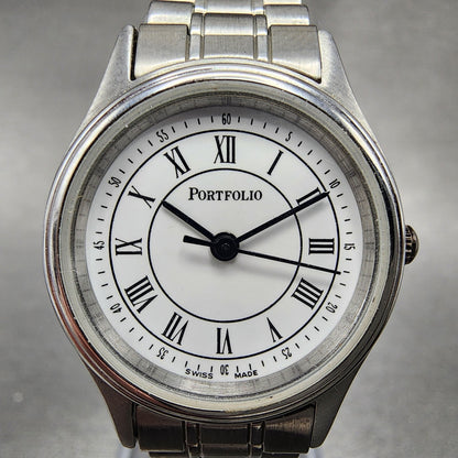 Tiffany Portfolio Watch Women 24mm White Dial Stainless Steel Round New Battery1