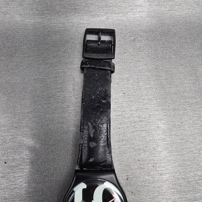 Swatch Enigmatic Love Watch Men 34mm White Dial Black Tone GB218 New Battery 232