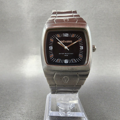 Nixon The Manual Watch Women 32mm Black Dial Silver Tone Rectangle New Battery5