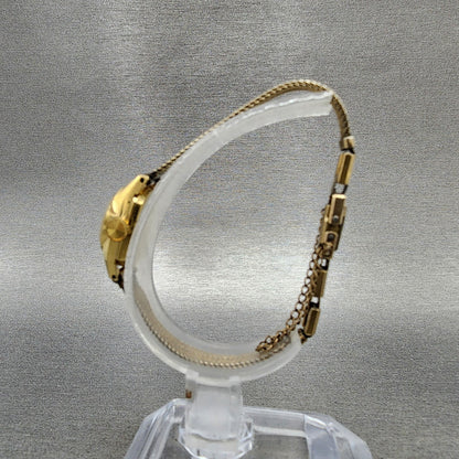 Seiko Watch Women 15mm White Dial Gold Plated Manual Wind Round 100180 Runs6