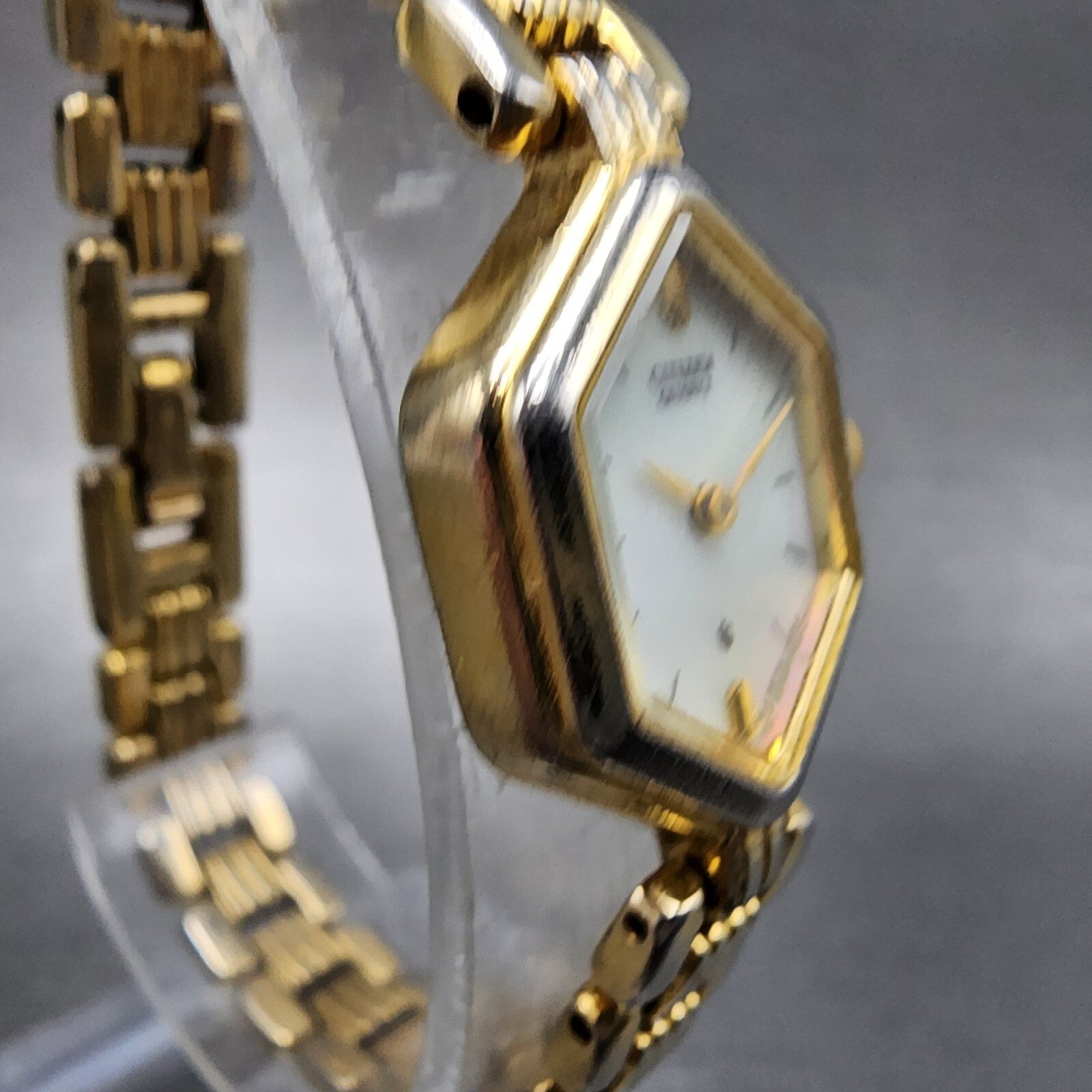 Citizen Watch Women 17mm MOP Dial Two Tone Hexagon 3220s24442 New Battery3