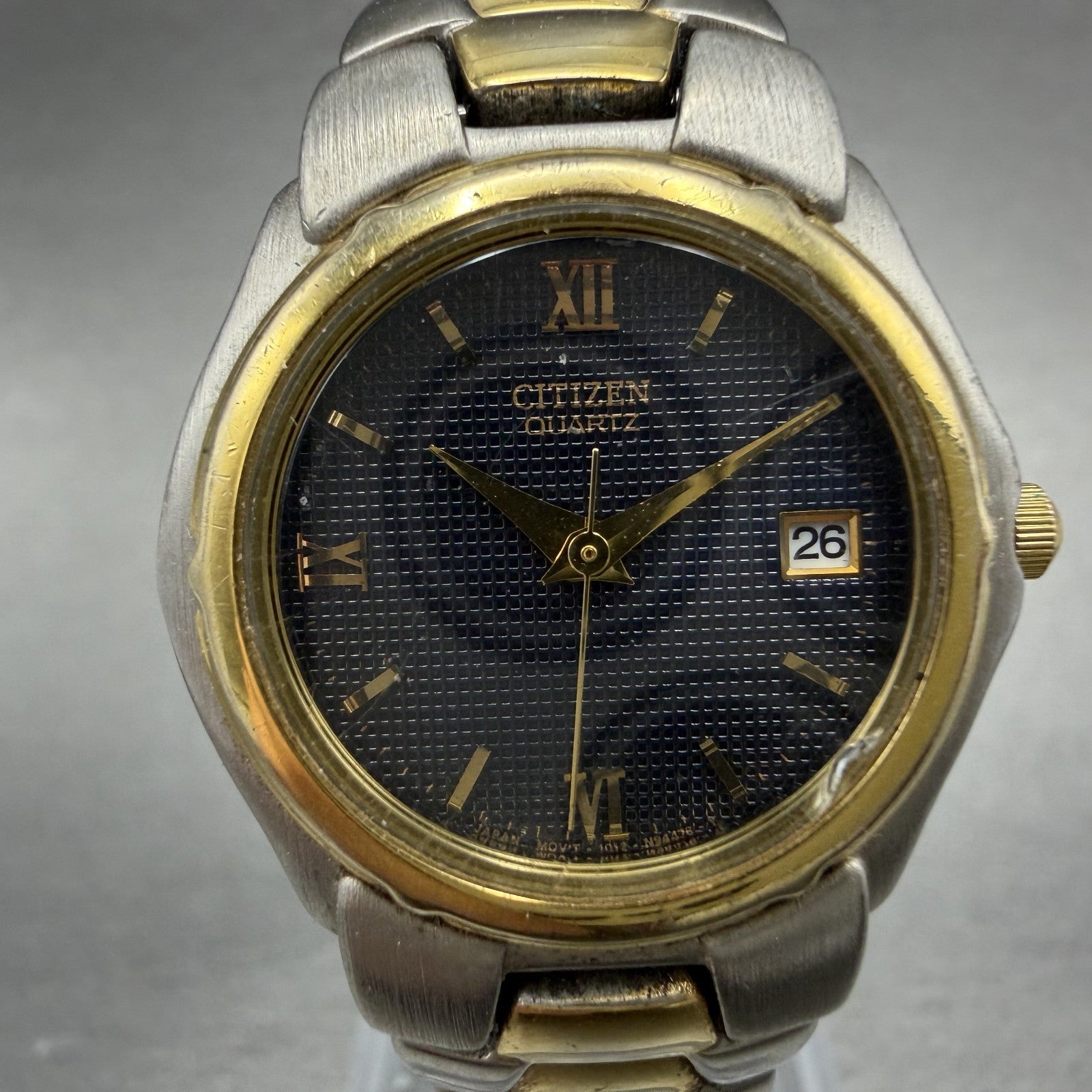Citizen Watch Women 25mm Blue Dial Two Tone Date Round 1012-S76167 New Battery A1