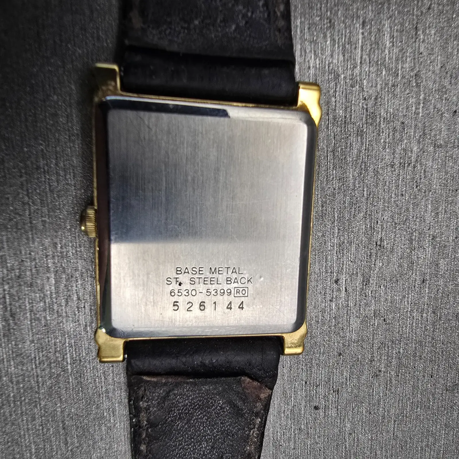 Seiko Watch Men 25mm Gray Dial Gold Tone Rectangle 6530-5399 New Battery Vintage10