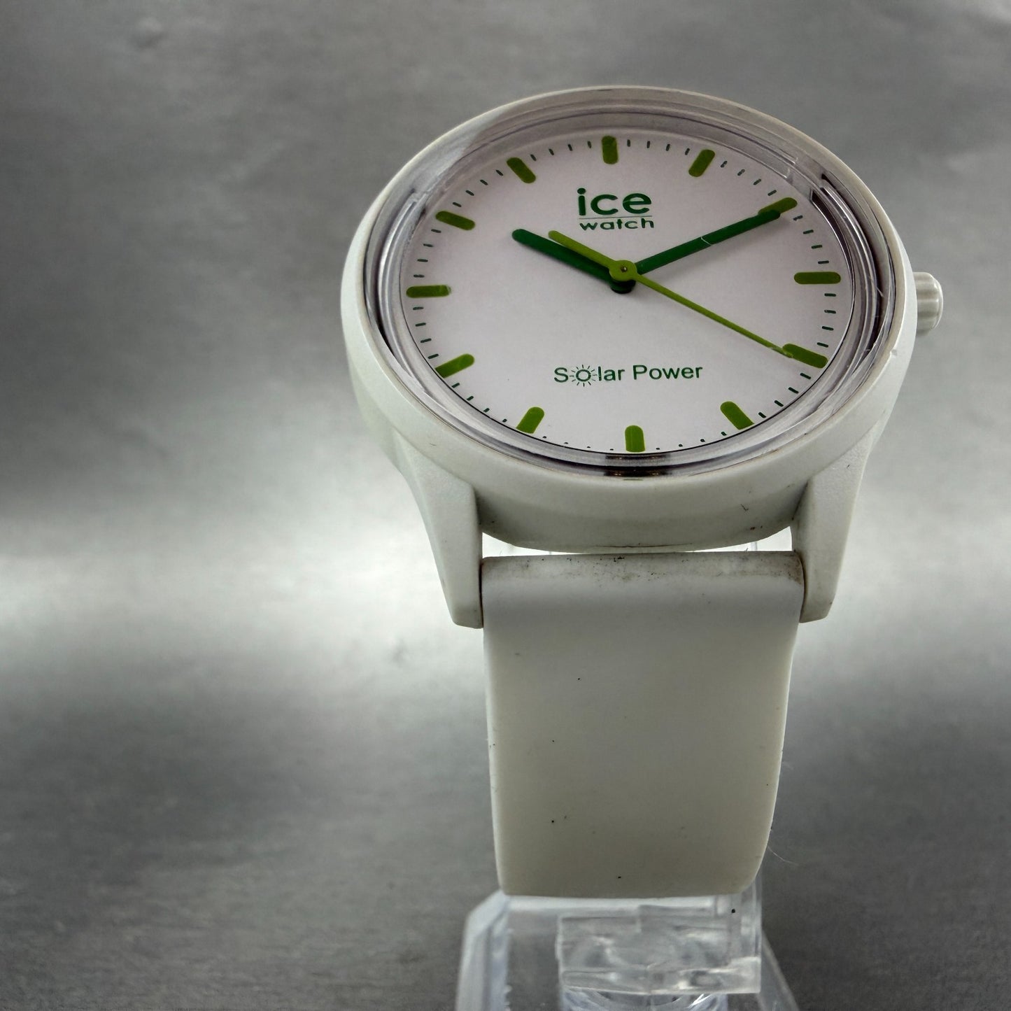 Ice Power Nature Solar Watch Men 41mm White Dial White Tone Round Works5