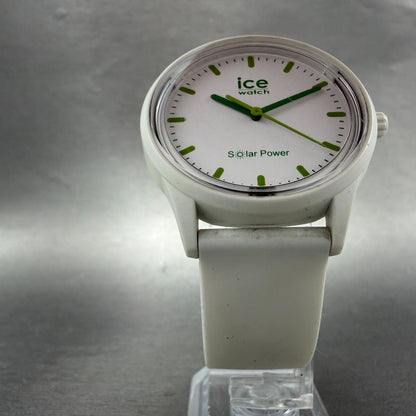 Ice Power Nature Solar Watch Men 41mm White Dial White Tone Round Works5