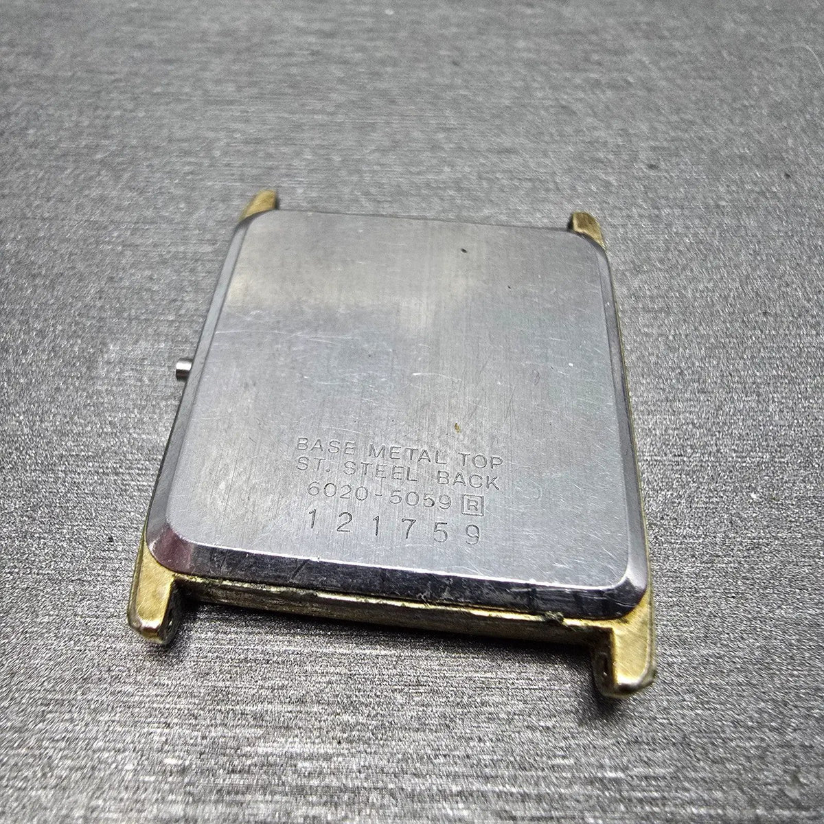 Seiko 6020-5059 Watch Case Gold Tone Rectangle 25mm Vintage7