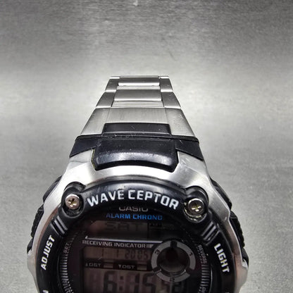 Casio Waveceptor WV-200A Watch Men 48mm Digital Black Silver Alarm Chrono NewBat4